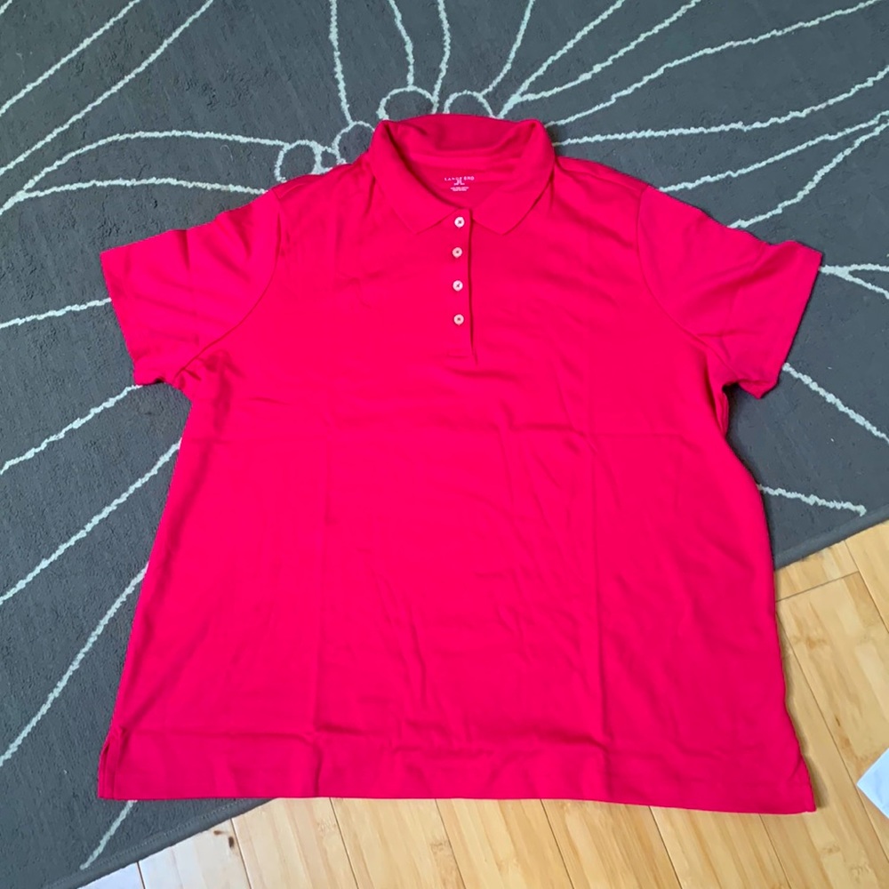 Lands End 2X short sleeve top in hot pink